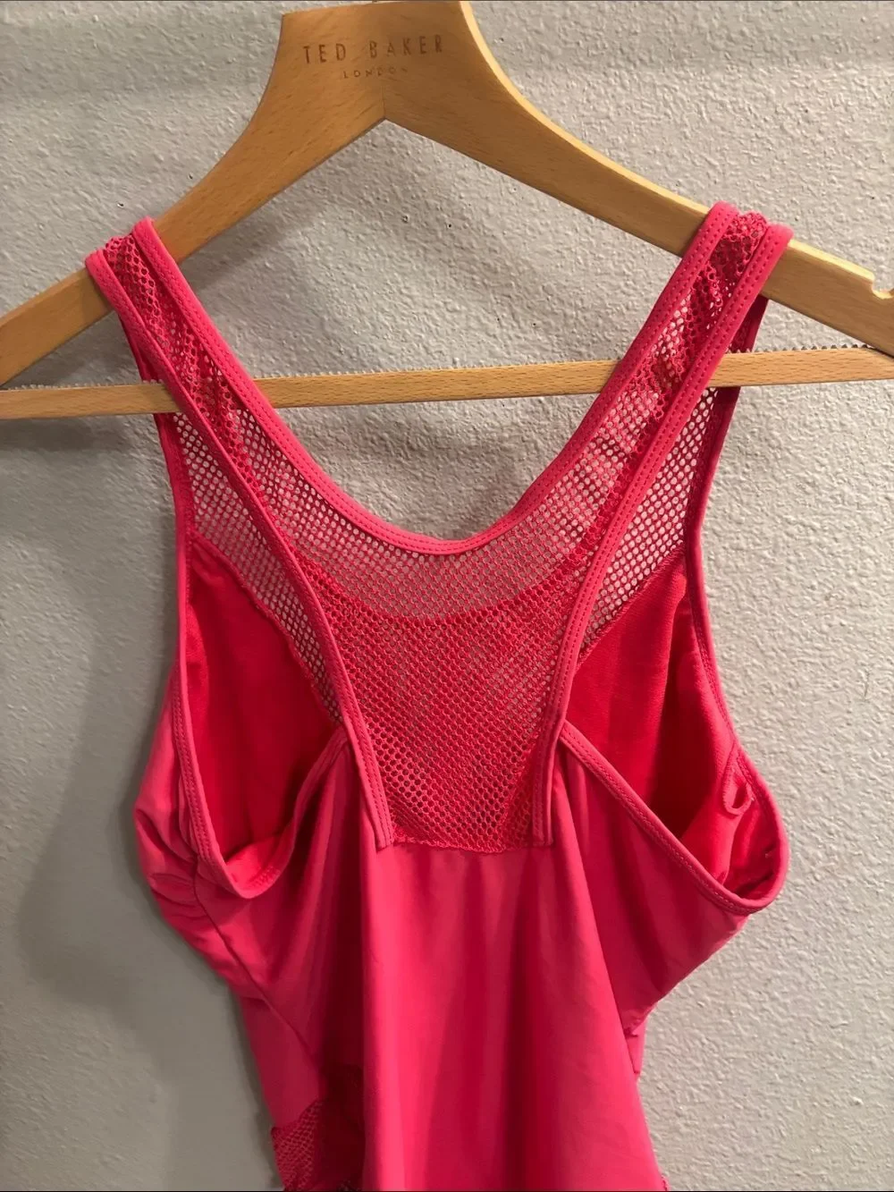YMI Hot Pink Mesh One-Piece Swimsuit